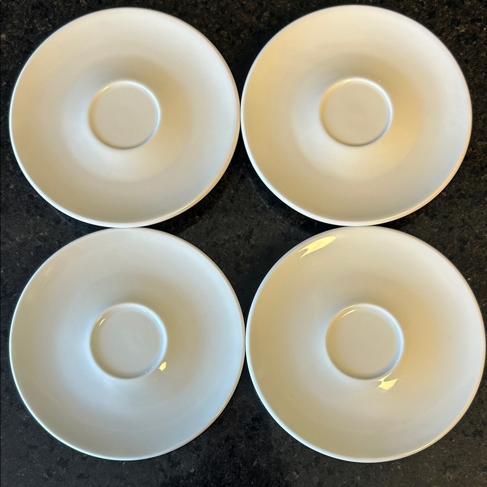Illy Elegant White Saucer Set.  4 saucers